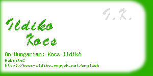 ildiko kocs business card